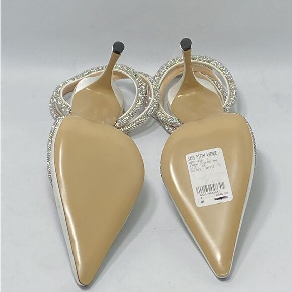 Mach & Mach Crystal Heart 110 Satin Ankle-Strap Pumps size 38 - Picture 15 of 16